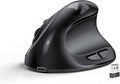 Lekvey Ergonomic Mouse Vertical Wireless Mouse for Small/Medium Hands Rechargeable with USB Receiver 3 DPI for Comfort Relieves Wrist Pain Carpal Tunnel Mouse for Laptop PC Computer Mac Black