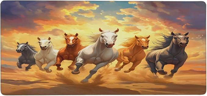 Large Fun Horse Animals Mouse Mat Computer Mousepad with Non-Slip Rubber Base Waterproof Mouse Pad Desktop Keyboard Pad for GamerHome School Laptop Office Accessories16x35.5in