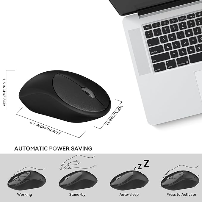 Wireless Keyboard and Mouse Combo FD iK6630 2.4GHz Cordless Cute Round Key Set Smart Power-Saving Quiet Slim Combo for Laptop ComputerTV and Mac