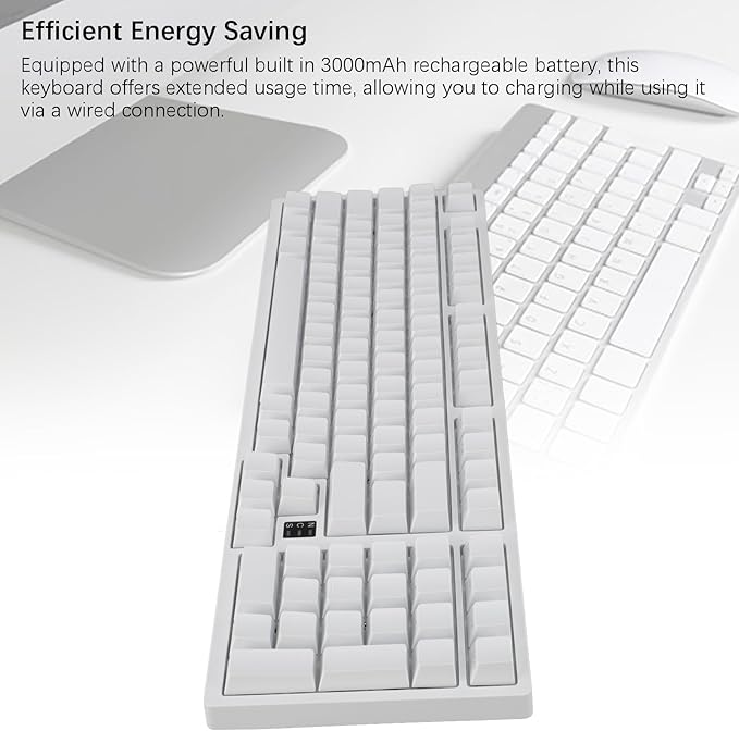 Bewinner 98 Key Mechanical Keyboard Tri Mode BT5.0 3.0 2.4GHz USB C Hot Swappable Custom Keyboard Brown Switch RGB Gaming Keyboard for PC Tablet