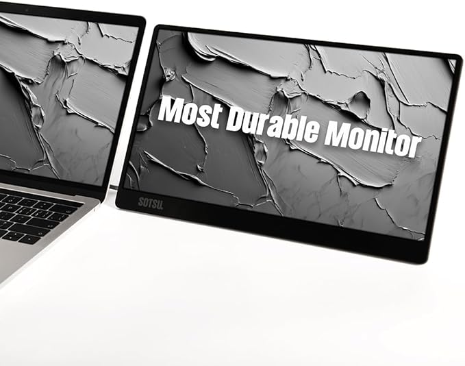 SOTSU FlipAction Go 14 Premium Portable Monitor | Full HD 1080p | 400 Nits | 100% sRGB | Robust yet Lightweight | Pivoting Landscape &amp Portrait Display | Tempered Glass Cover | USB-C &amp Mini H