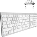 Macally Wired Keyboard for Mac with USB Ports for Mouse - Compatible Apple Keyboard for MacBook Pro/Air iMac - Aluminum Frame