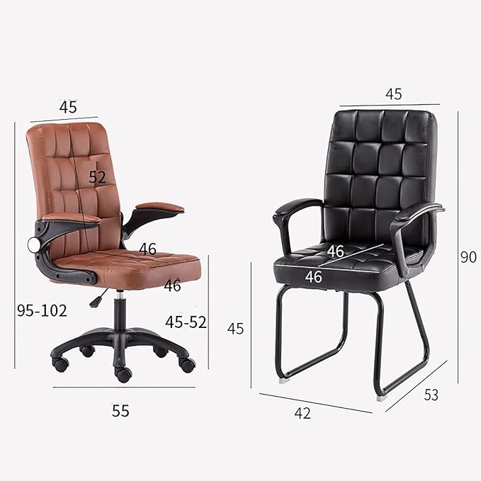 BK&ampMF Modern High-Back Home Office Chair Ergonomic Desk Chair Task Swivel Chair with flip-up Armrests with Lumbar Support for Back Pain WomenC