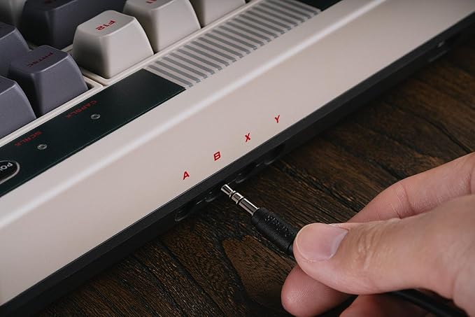 8Bitdo Retro Mechanical Keyboard Bluetooth/2.4G/USB-C Hot Swappable Gaming Keyboard with 87 Keys Dual Super Programmable Buttons for Windows and Android - N Edition