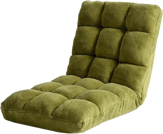 ELEFOCUS Gaming Chair with Back Support Floor Chair with 5 Adjustable Positions Adults Lounge Couch Folding Sofa Seat(Green)