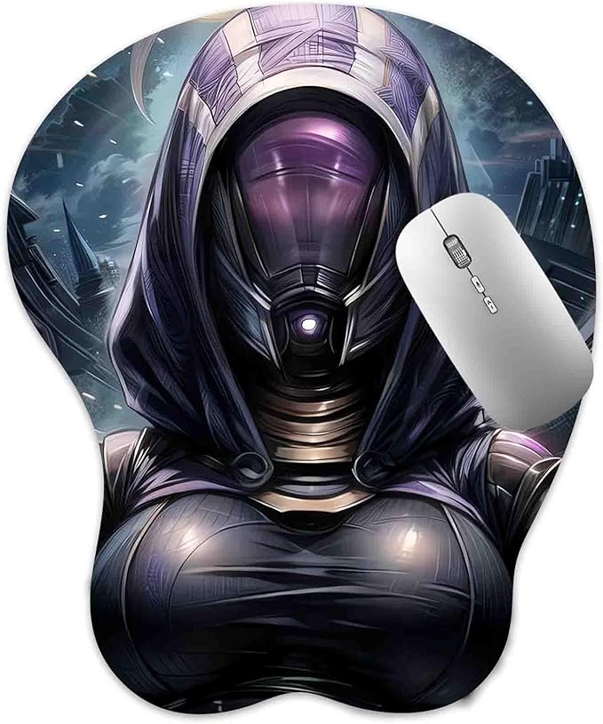 3D Mouse Pad Oppai Mousepad with Soft Gel Wrist Rest Anime Manga Gaming Boob pad Anti-Slip Mouse Mat (Tal)