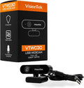 VisionTek VTWC30 Premium Full HD (1080P 30FPS) Webcam for Windows Mac Linux &amp Chromebook with Digital Dual Microphones Manual Focus Lens Privacy Cover 83-Degree Viewing Angle