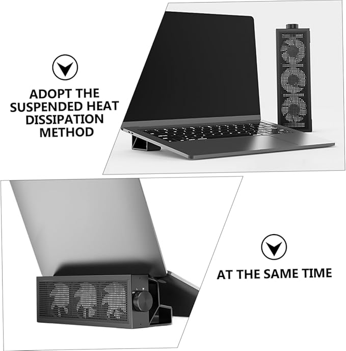 Gadpiparty RGB Adjustable Laptop Cooling Stand 3-Speed Fan Practical Heat Dissipation Rack for Gaming and Home Use Compatible 15-17 inch Notebooks