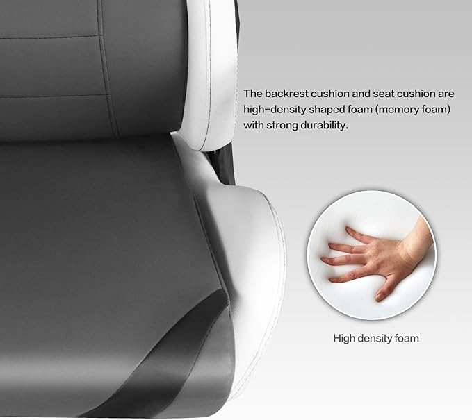 Modern-Depo Ergonomic Gaming Chairs for Adults with High-Density Memory Foam | Swivel Comfortable Office Chair Big and Tall Video Game Chair High Back Computer Chair for Home Office Grey White