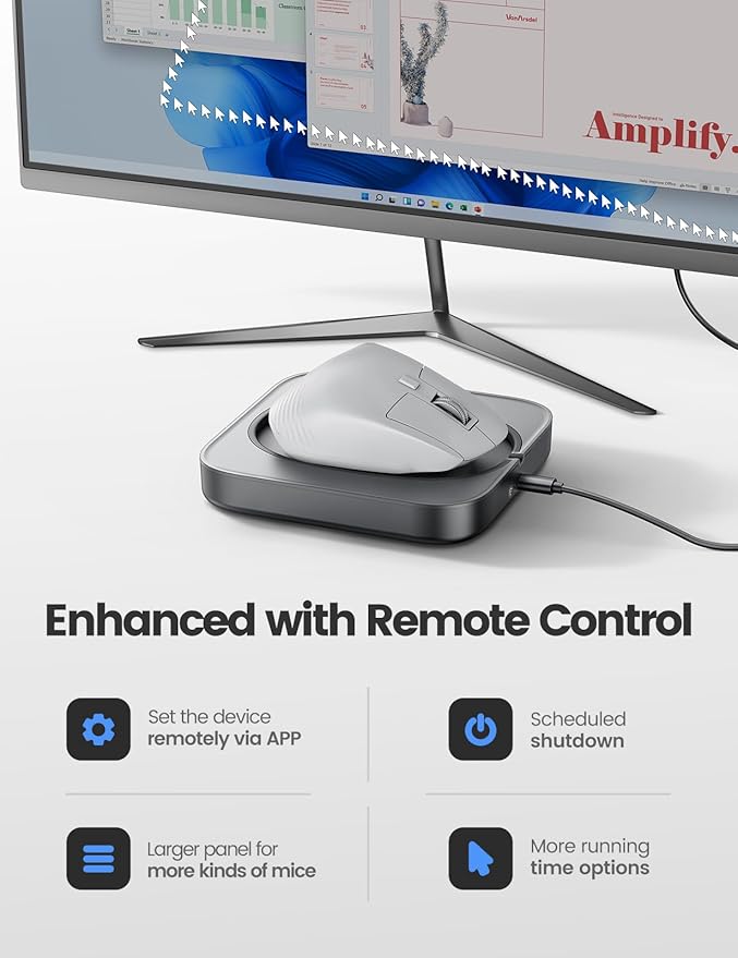 meatanty Undetectable Mouse Mover with APP Remote Control and Timer Function Super-Silent Mouse Jiggler Device Move Randomly Automatic Wiggler Shaker Giggler Keep Computer Laptop Active