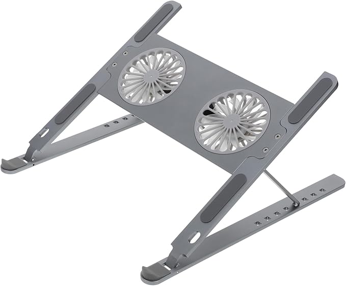 jojofuny Laptop Cooling Stand Anodized Aluminum Alloy Laptop Cooler Gear Height Adjustment Ergonomic Design for Gaming Work Low Noise and Efficient Heat Dissipation