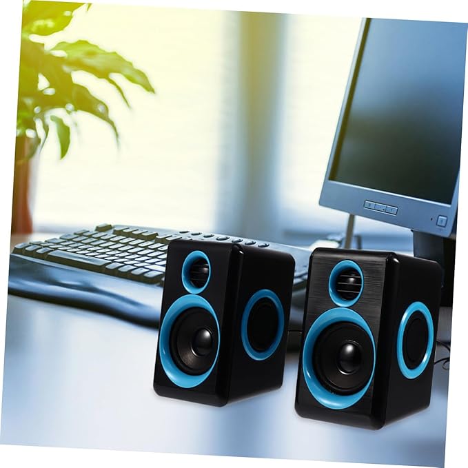 POPETPOP Mini USB 2.0 Surround Loudspeaker Box for Laptop and Desktop Computer Compact Mini Speaker Dc 5v Power Supply Suitable for Home and Office Audio