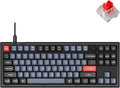 Keychron V3 Wired Custom Mechanical Keyboard Knob Version TKL QMK/VIA Programmable Macro with Hot-swappable Keychron K Pro Red Switch Compatible with Mac Windows Linux (Frosted Black-Translucent)