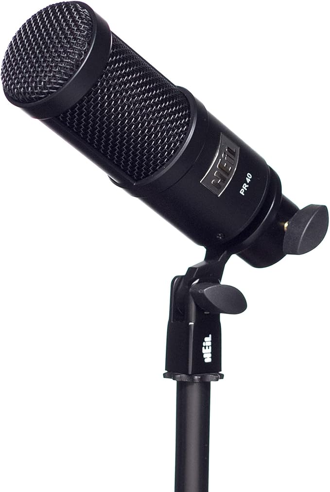 Heil PR 40 Dynamic Microphone for Streaming Podcast Recording and Broadcast XLR Microphone for Live Music Wide Frequency Response Smooth Sound Superior Rear Noise Rejection and Durable - Black