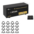 CKLau Triple Monitor HDMI KVM Switch 4 Port with Cables Microphone Audio USB 3.0 Hub Digital Display Supports 8K@60Hz 4K@144Hz Emulation EDID Hotkey Function