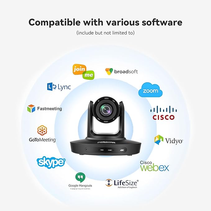 PERGEAR 4K Video Conference Camera NDI HX2 30x Hybrid Zoom &amp AI Auto Tracking Noise Cancelling Low-Light Optimized USB 3.0/HDMI/LAN for Zoom Teams Streaming Ideal for Classroom Live Studio