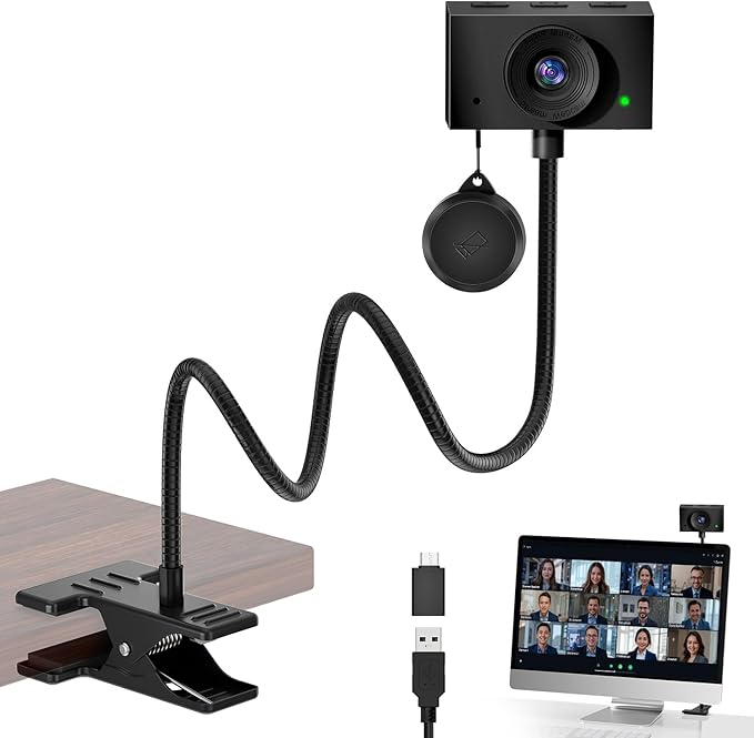 Webcam for PC 1080P Streaming Camera Web Camera for Desktop Computer/Laptop Webcam with Microphone Plug and Play USB Web cam with Bracket Manual Focus for Live Streaming Video Calls Meetings