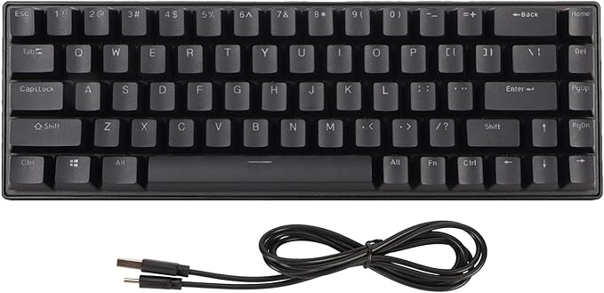 ANGGREK Computer Keyboard Gaming Keyboard Crisp Keystroke N Key Rollover 68 Keys RGB Backlit for Family (Black)
