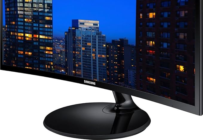 SAMSUNG 24 390C Series LED FHD Curved Monitor 60Hz Refresh Rate 4ms Response Time AMD FreeSync Monitor (HDMI VGA) Black with MTC HDMI Cable