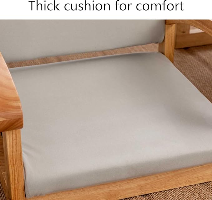 ELEFOCUS Floor Chair with Backrest and Armrest Legless Tatami Chair - Portable Single Seat Chair with Leather Cushion(Gray 2)