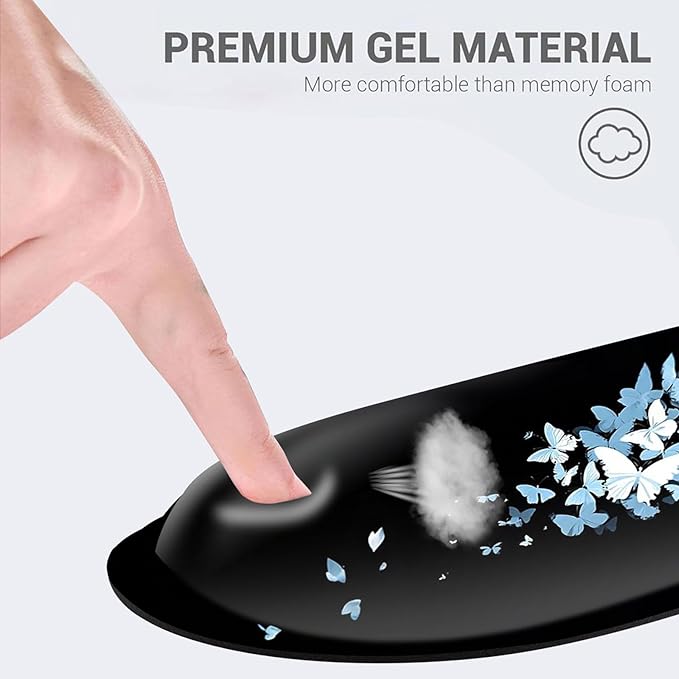 Desk Mat Mouse Pad with Wrist Rest 4-in-1 Large Mouse Pads for Desk Ergonomic Mouse Pad and Keyboard Wrist Rest Gaming Keyboard Mat for OfficeButterfly Skull