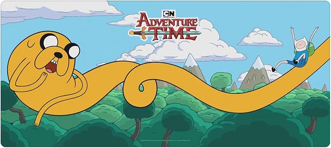 Head Case Designs Officially Licensed Adventure Time Jake and Finn Slide Graphics 37.4 x 15.75 x 0.16 inches (900 x 400 mm) - XL Gaming Office Desk PC Keyboard Mouse Mat Pad
