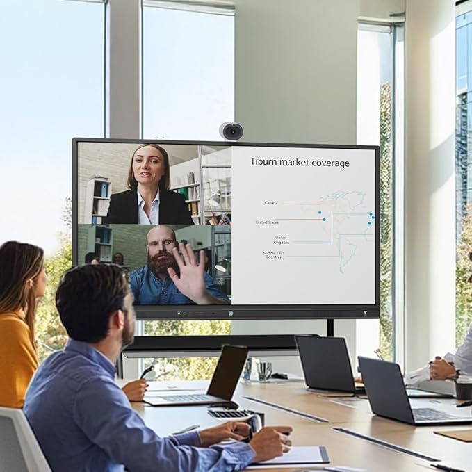 TIBURN HQ Eyes S2 AI ePTZ 4K Webcam Built-in Mic Auto Framing Auto Tracking8X Zoom/Wide Angle Gesture Control Plug and Play for Zoom/Skype/Teams Video Conference for Flip 55 S2 and HQ 75 R2