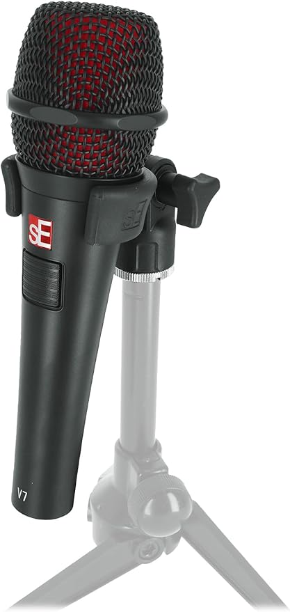 Audiosavings SE Electronics Handheld Dynamic Microphones with Push-to-Talk Switch and Supercardioid Pattern and Mic Clips for Secure Mounting 2-Piece