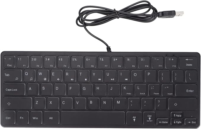 Wired Gaming Keyboard 64 Keys Mini RGB 3 Backlights Desktop Notebook Computer Accessories