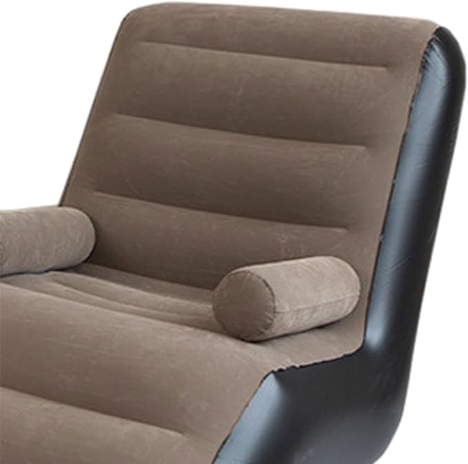 Generic Portable Inflatable Gaming Chair with Armrests for Adults Brown 140cmx85cmx80cm