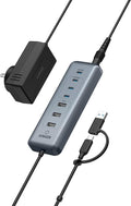 Anker USB C Hub 8-in-1 5Gbps Data Hub USB Splitter with 3 USBA and 4 USBC Ports 100W PD-in 2-in-1 USB-Connector for Laptop MacBook iPad and More (45W Adapter Included)