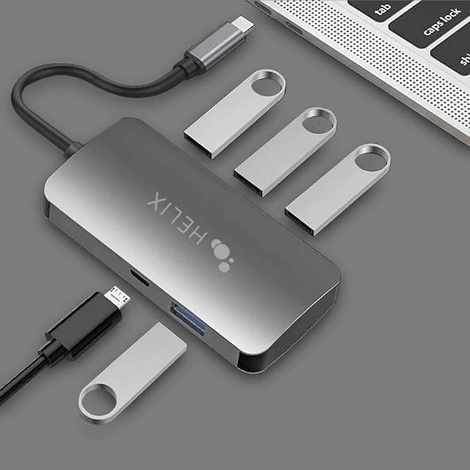 Helix USBCONNECT USB-C to USB-A 4-Port Adapter Hub