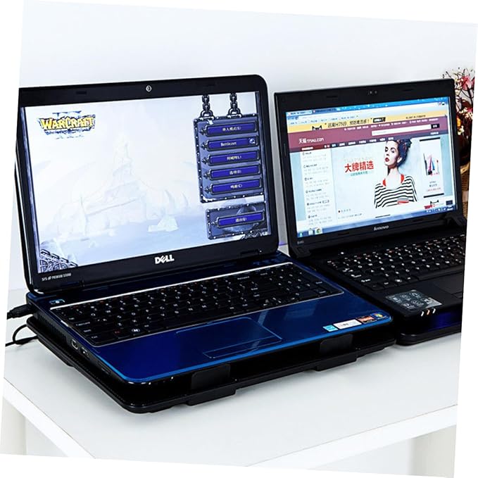 HOMSFOU Laptop Cooling Pad Ultra-Quiet Fans for Gaming and Office Use Versatile Cooler Stand for Optimal Performance Black