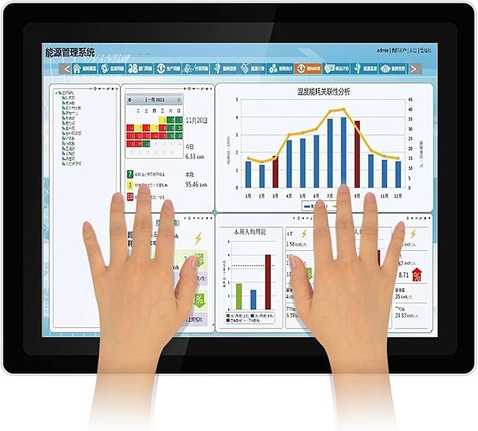 1pc 10 12 15 17 Inch Industrial Display Screen Fully Enclosed Mini Computer Monitor with Capacitive Touch Screen HDMI Interface(12.1 inch HDMI VGA)