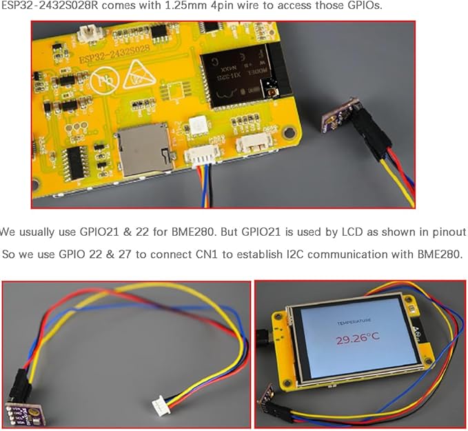 2.8 inch ESP32-2432S028R ESP32 Yellow Display - 9341 Resistive Touchscreen 240x320 TFT LCD Module CYD Development Board for Arduino IDE (Pack of 2)