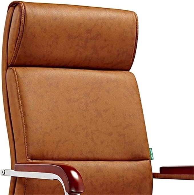 Office Brown Office Chair Computer Chair Leather Rotating Table and Chair Lift Gaming Chair Backrest Work Chair Game Seat Chair (Size:Free SizeColor:Brown)