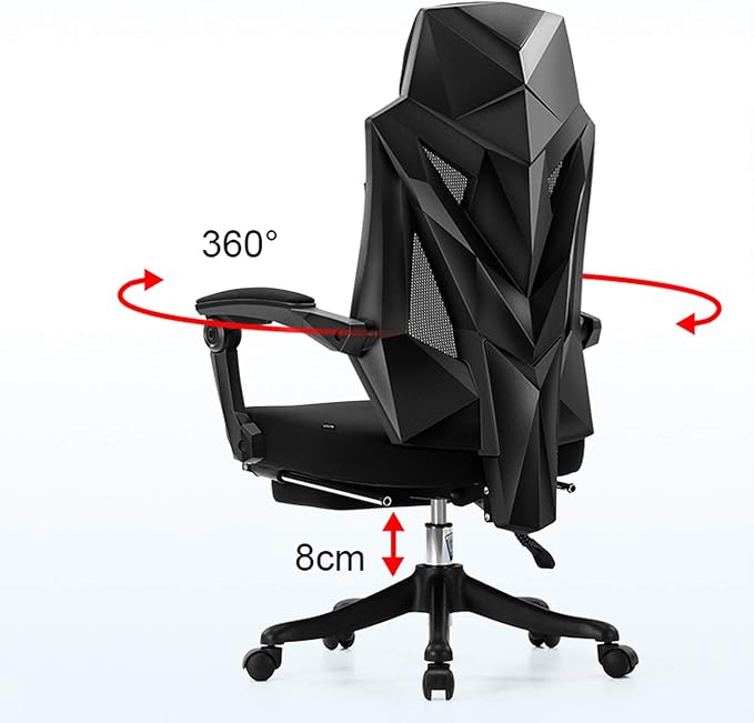 JHome Comfortable Swivel Chair Gaming Chair Office Chair Multi-Function Racing Chair Video Game Chair Adjustable Desk Chair with Armrests - Black Adjust Rolling Chair