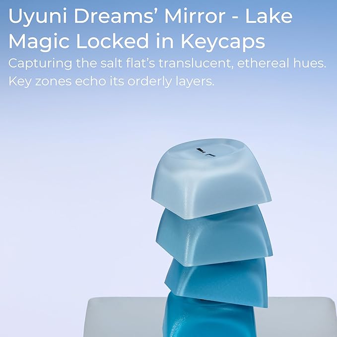 OHY PBT Keycaps XVX Blue Jelly HOA Profile Key Cap 132-Key Cute Custom Keycaps (for Mechanical Keyboards with Cherry/Gateron MX Switches)-Uyuni Dreams(ONLY KEYCAPS)