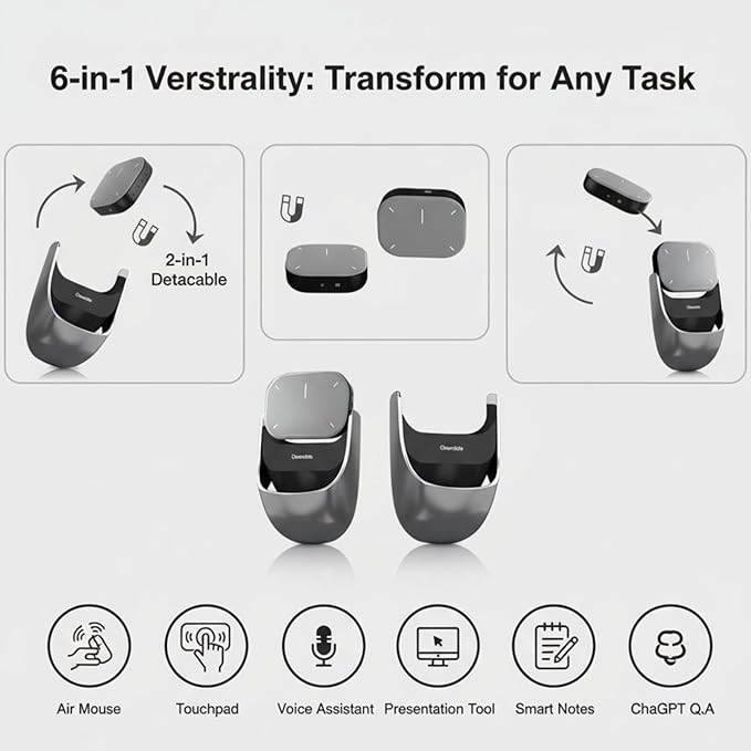 2026 Upgraded AI Voice Smart Mouse - Wireless Speech to Text Mouse with Real-Time Translation Rechargeable Silent Optical Mouse for Laptop PC Compatible with Windows &amp Mac OS (Black)