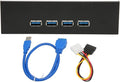 USB 3.1 Front Panel Hub 5.25in 4 Ports 10Gbps SuperSpeed Plus Plug and Play Aluminum Alloy Shell for Durability Wide Compatibility with Smartphones Tablets and More
