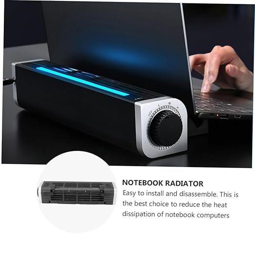 COHEALI USB Laptop Cooler with Adjustable Cooling Fan and Laptop Holder Portable Notebook Radiator Stand with Rear for Enhanced Heat Dissipation Black