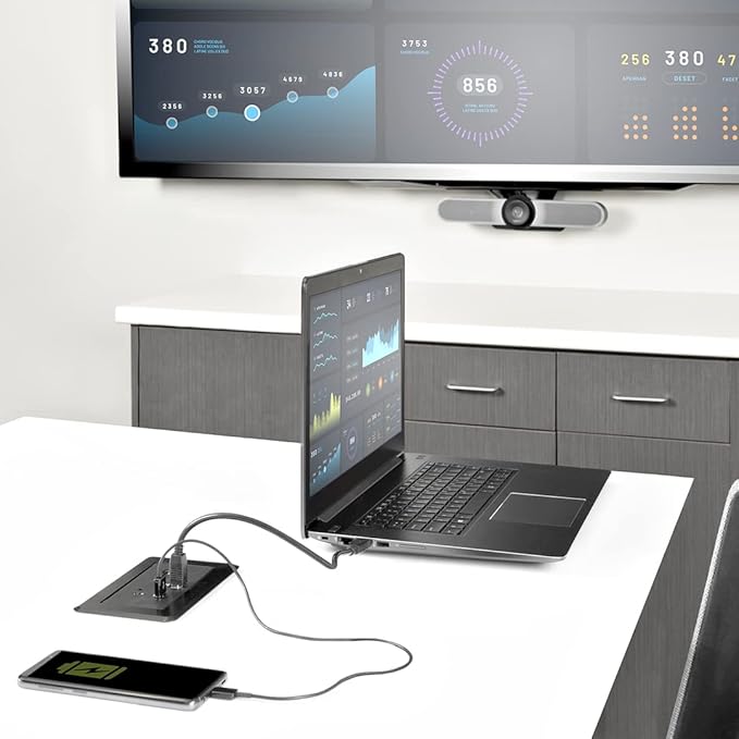 StarTech.com Conference Room Docking Station - Universal Laptop Dock - 4K HDMI 60W Power Delivery USB Hub GbE Audio - in-Table Connectivity Box for Huddle/Boardroom Collaboration Space TAA