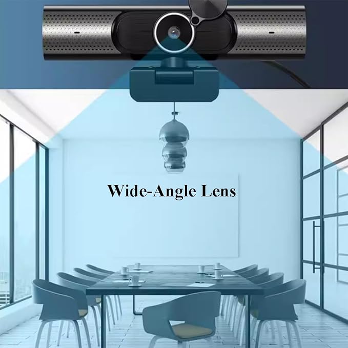 GIZNXBA Webcam with Microphone &amp Privacy Cover for PC/Laptop USB Computer Camera Plug &amp Play with Auto Light Correction Wide-Angle Lens for Streaming &amp Online Meetings(4k)
