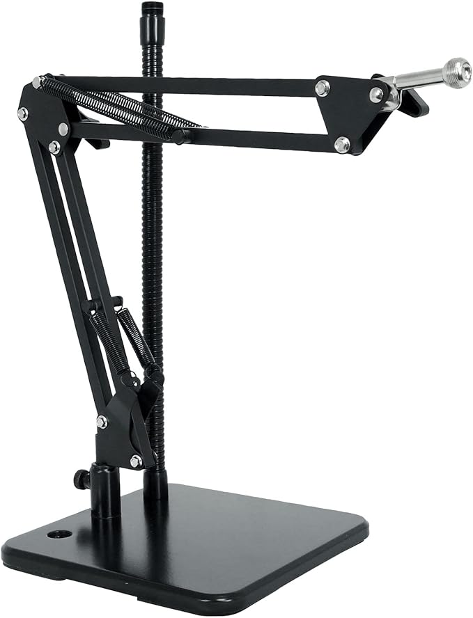 Rockville RMC-XLR Bundle: High-End Metal Handheld Wired Dynamic Microphone w (2) Cables iSTAND 85 Dual Desktop Boom Arm Stand for Mic/iPhone/iPad 2-Items