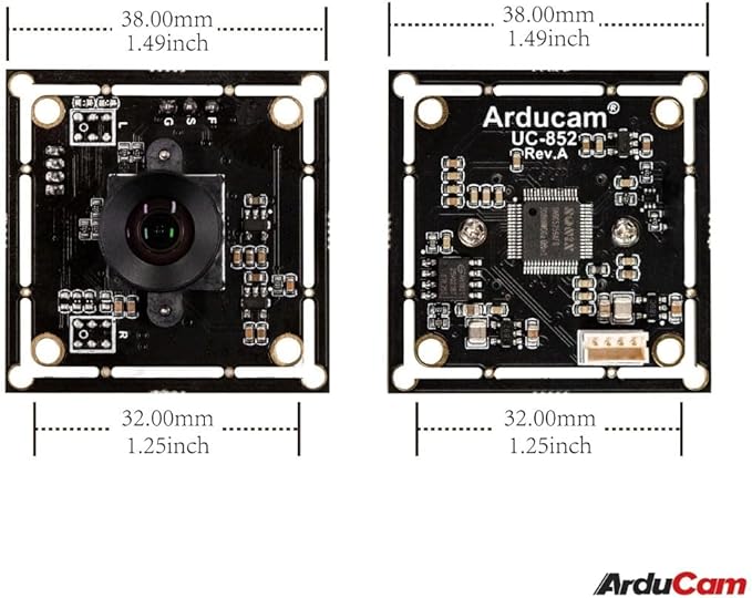 Arducam 100fps Global Shutter Color USB Camera Board 1MP OV9782 UVC Webcam Module with Low Distortion M12 Lens Without Microphones