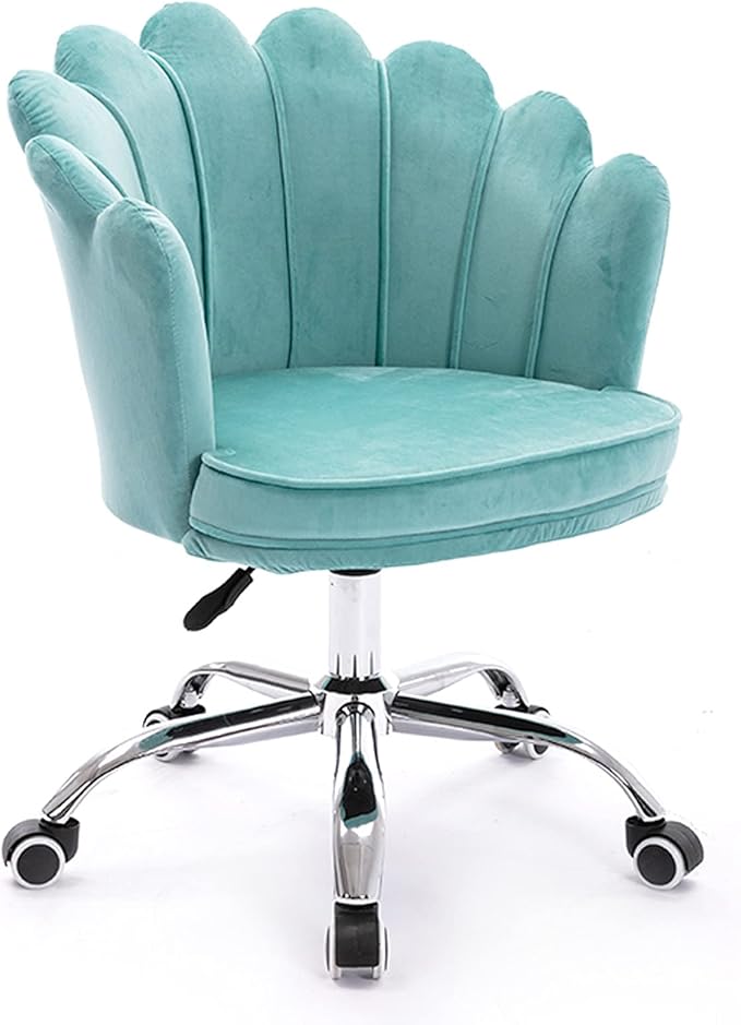 Velvet Dresser Chair Ergonomic Office Game Chairs Bedroom Swivel Recliner Chair with Adjustable Sit Height Home Chair Living Room for Gaming