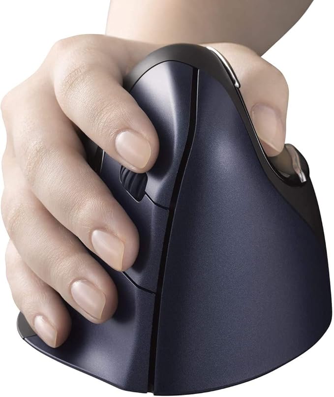 Jestik Evoluent Mouse VM4RW - VerticalMouse 4 Right Hand Ergonomic Design Evoluent Vertical Mouse with Wireless Connection for Comfort and Precision Plus Microfiber Cloth (Regular Size)