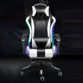 Gaming Chair with footrestGamer Chairs for Adults and Teens 200lb Capacity Racing Style Gaming Computer Chair with Headrest and Lumbar Support (WhiteColoured Lights)