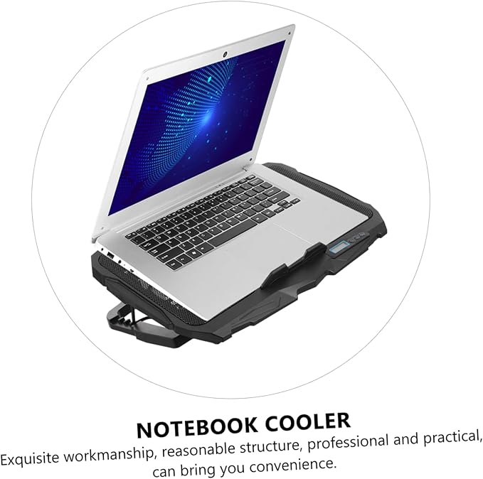 DOITOOL Adjustable Laptop Cooler High-Speed Silent Fan RGB Lighting Design Ventilated Support Stand for Gaming and Work Use Compatible Laptops