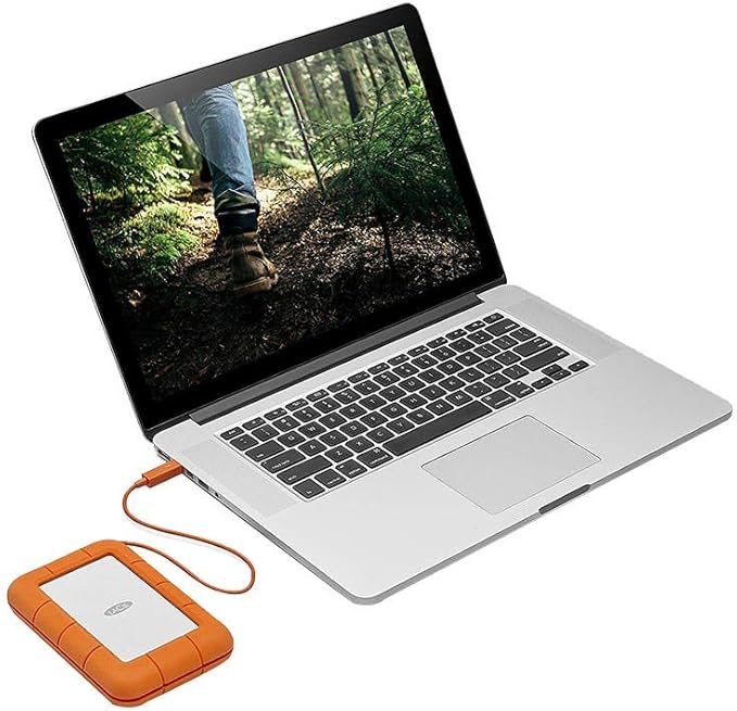 LaCie 2TB Rugged Thunderbolt USB-C External Hard Drive Orange